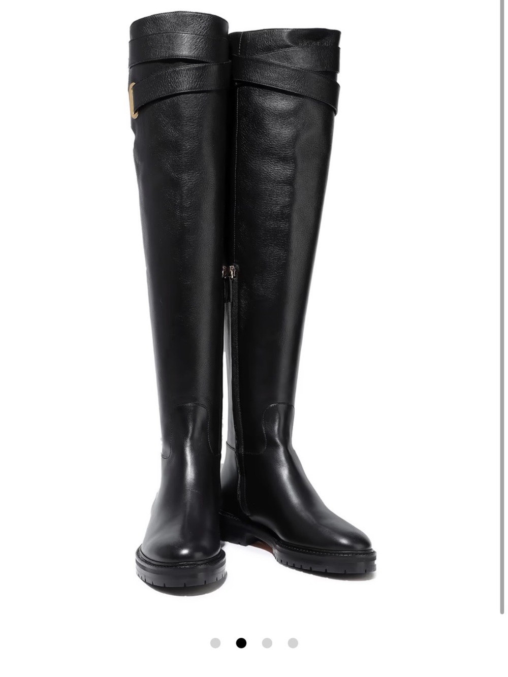 Valentino Garavani Black Over-the-Knee Leather Riding Boots